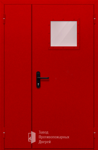 Фото двери «Полуторная со стеклопакетом (красная)» в Люберцам