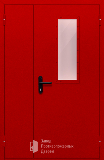 Фото двери «Полуторная со стеклом (красная)» в Люберцам