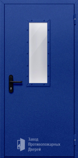 Фото двери «Однопольная со стеклом (синяя)» в Люберцам