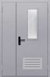 Фото двери «Полуторная со стеклом и  решеткой» в Люберцам