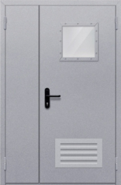 Фото двери «Полуторная со стеклопакетом и решеткой» в Люберцам