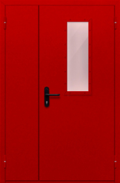 Фото двери «Полуторная со стеклом (красная)» в Люберцам