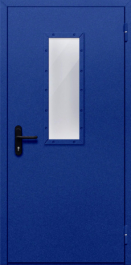Фото двери «Однопольная со стеклом (синяя)» в Люберцам