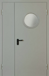 Фото двери «Полуторная с круглым стеклом EI-30» в Люберцам